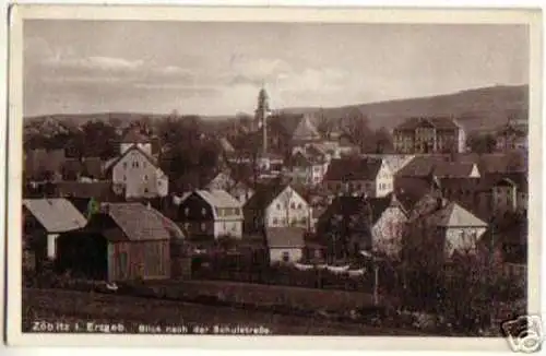 02444 AK Zöblitz Blick nach der Schulstraße 1933