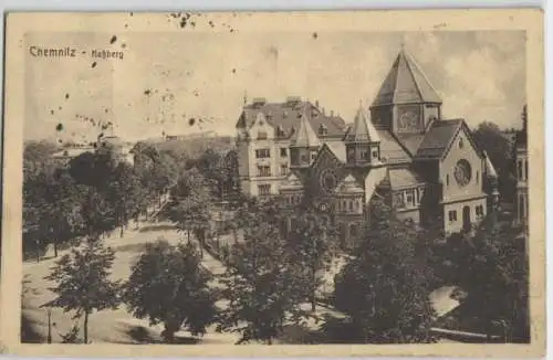 92492 AK Chemnitz - Kaßberg mit Synagoge 1917