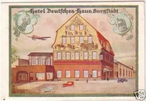 93957 Ak Burgstädt Hotel Deutsches Haus 1942