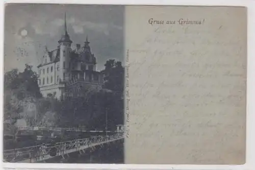 91595 Ak Gruss aus Grimma Blick auf die Gattersburg 1912