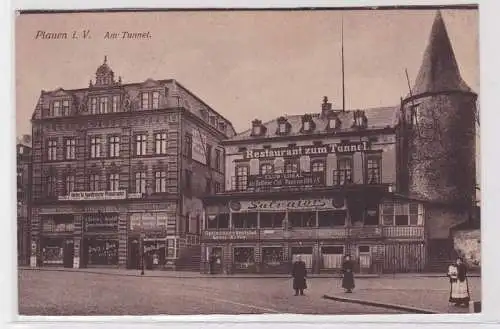 89124 Feldpost Ak Plauen i.V. Restaurant zum Tunnel 1916