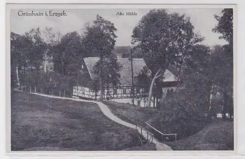 87076 Feldpost Ak Grünhain im Erzgebirge alte Mühle 1943