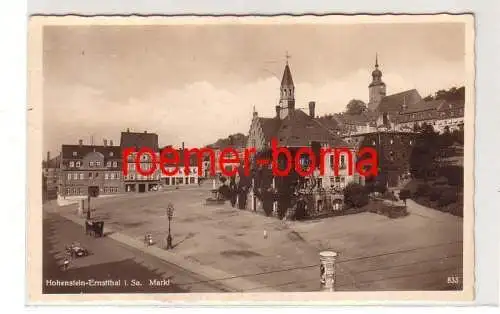 79824 Foto Ak Hohenstein-Ernstthal i. Sa. Markt um 1930