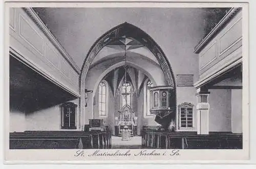 69441 Ak Nerchau in Sachsen St. Martinskirche um 1920