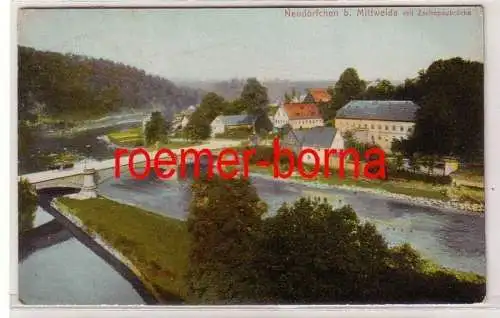 70702 Ak Neudörfchen bei Mittweida mit Zschopaubrücke 1920