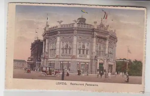 71827 Feldpost Ak Leipzig Restaurant Panorama mit Autos davor 1917