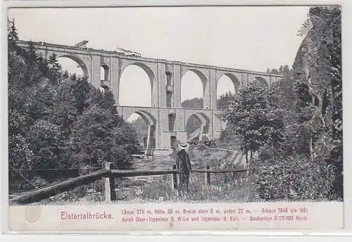 68460 Patent Ak Elstertalbrücke mit Eisenbahn um 1910