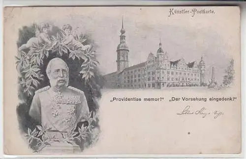 68306 Künstler Ak Dresden 'Providentiae memor!' 'Der Vorsehung eingedenk!' 1902