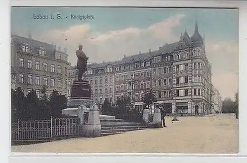 64273 Ak Löbau in Sachsen Königsplatz 1912