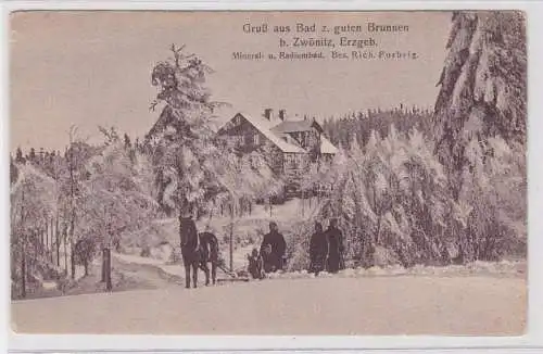 60198 Ak Gruß aus Bad z. guten Brunnen bei Zwönitz im Erzgebirge um 1908