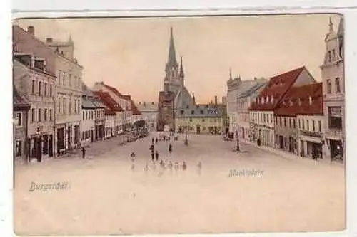 41920 Ak Burgstädt Marktplatz 1904