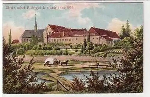 41909 Ak Kirche nebst Rittergut Limbach anno 1855, 1934