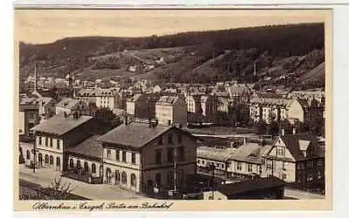 38621 Ak Olbernhau im Erzgeb. Partie am Bahnhof um 1930