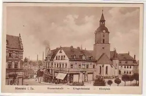 39634 Ak Meerane Bismarckstr. - Kriegerdenkmal 1925