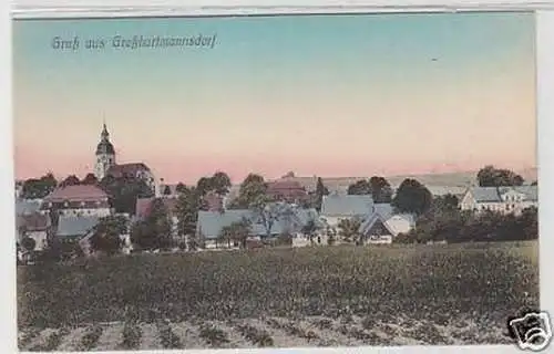 34768 Ak Gruß aus Großhartmannsdorf Totalansicht um1910