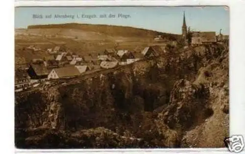 34696 Ak Blick auf Altenberg mit der Pinge um 1910