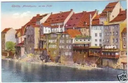 27510 Ak Görlitz Altstadtpartie an der Neiße um 1915