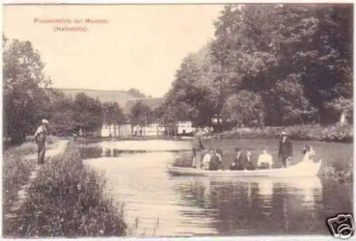 25633 Ak Preiskermühle bei Meißen Ruderboot 1913