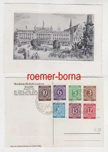 25320 Ak Reichsmessestadt Leipzig Universität mit SBZ Frankatur 1946