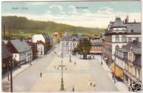 20308 Ak Aue u. Erzgeb. Marktplatz 1913