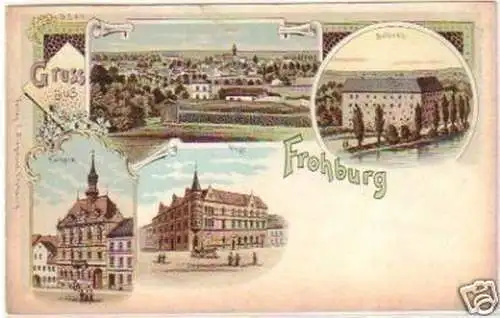 23972 Lithografie Gruss aus Frohburg 1899