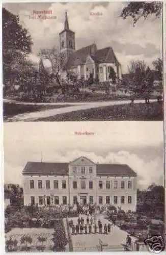 19396 Ak Neustadt bei Meißen Schulhaus usw. 1910