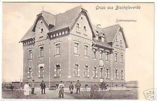 16306 Ak Gruß aus Bischofswerda Stadtkrankenhaus um1910