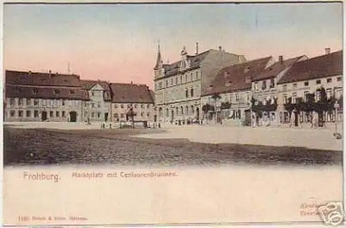 07675 Ak Frohburg Marktplatz mit Centaurenbrunnen 1900