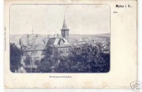 09064 Ak Mylau im Vogtland Felsenschänke um 1900