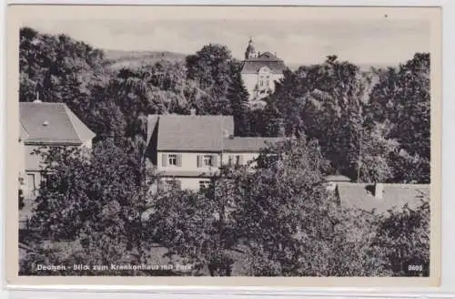 95468 Ak Deutzen blick zum Krankenhaus mit Park um 1950