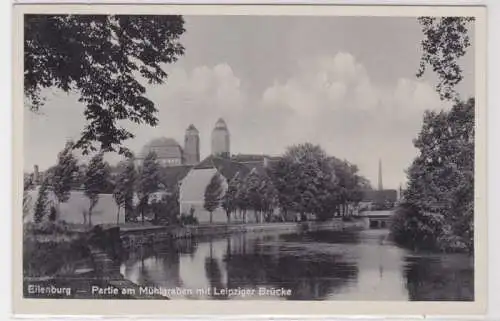 96242 Ak Eilenburg Partie am Mühlgraben mit Leipziger Brücke 1939