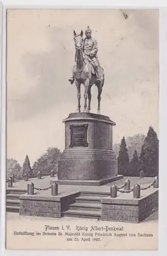 89196 Ak Plauen im Vogtland König Albert Denkmal um 1910