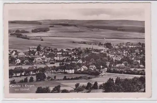 78369 Ak Zwönitz im Erzgebirge von Südost 1943