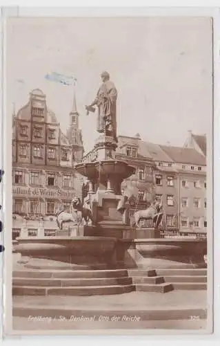 83824 Ak Freiberg Denkmal Otto der Reiche und Weinstube 1931