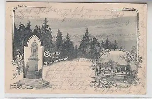 63426 Ak Gruß vom Breitenberge Hochwald, Denkmal, Restauration 1901