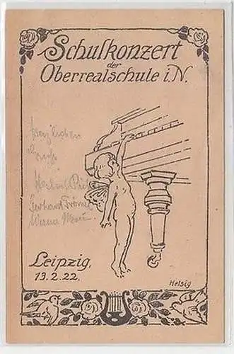 67037 Künstler Ak Leipzig Schulkonzert der Oberrealschule i.N. 13.2.1922