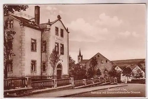 67377 Ak Eppendorf in Sachsen Rathaus mit Grosswaltersdorfer Strasse 1927