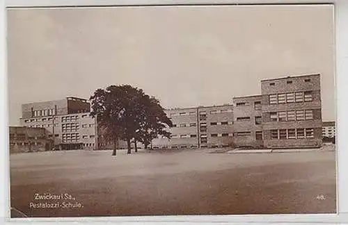 62849 AK Zwickau in Sachsen Pestalozzi-Schule um 1930