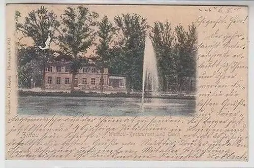 62284 Ak Zittau Weinau Restaurant und Teich 1901