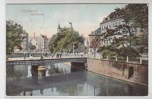 59995 Ak Chemnitz Nikolaibrücke 1912