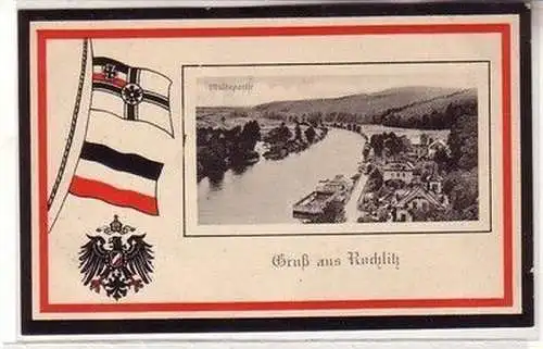 61006 Patriotika Ak Gruß aus Rochlitz Muldepartie 1916