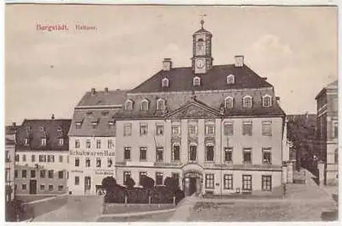 41869 Ak Burgstädt Rathaus Schuhwarenhaus um 1910