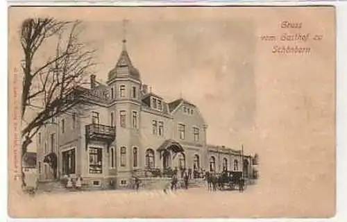 38846 Ak Gruß vom Gasthof zu Schönborn 1901