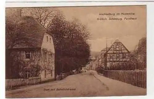 39560 Ak Wechselburg Post mit Bahnhofstrasse um 1923