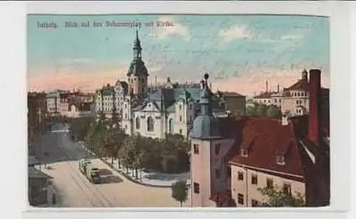 38160 Ak Leipzig Blick auf den Johannisplatz 1913