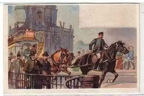 38810 Künstler-Ak Dresden Pferdebahn Mickten um 1900