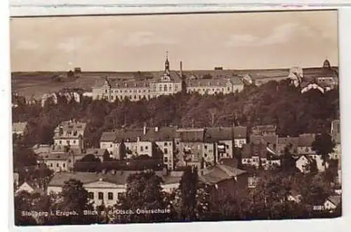 36421 Ak Stollberg Blick auf die Oberschule 1928