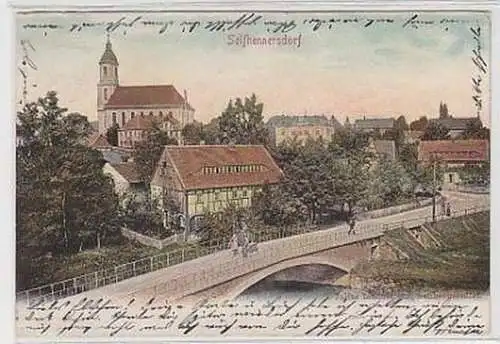 35822 Ak Seifhennersdorf Totalansicht mit Brücke 1904