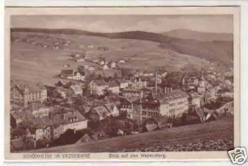 32269 Ak Schönheide Blick auf den Webersberg 1935