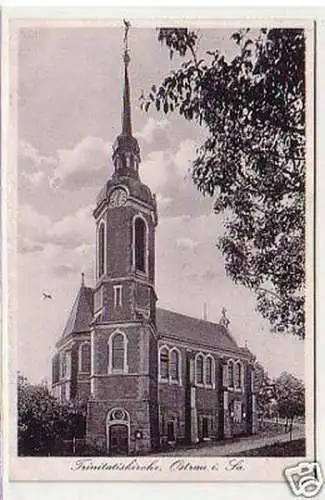 32286 Ak Ostrau in Sachsen Trinitatiskirche um 1930